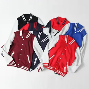 Blouson universitaire streetwear hautement personnalisé pour homme, avec manches en PU, brodé, en tissu de laine et cuir véritable - Direct Clothing - Product Image 2