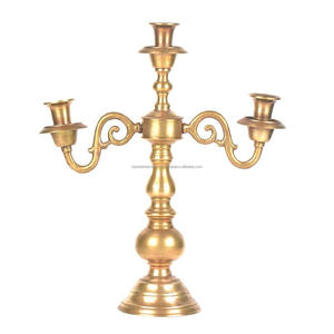 Portavelas cónico de aluminio 3 con portavelas cónico de metal con acabado dorado para decoración de iluminación del hogar - Product Image 1