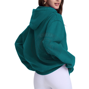 Sudadera con Capucha de Algodón Suave para Mujer, Estilo Urbano, Tejido Grueso Lavado, para Looks Casuales y a la Moda - Product Image 6