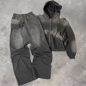 Conjunto Deportivo con Capucha para Mujer, Color Marrón, Cierre de Cremallera, Cordón Ajustable, Corte Holgado, Sudadera y Pantalones de Otoño, Dos Piezas - Product Image 4