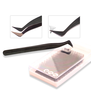 Pinzas para pestañas Plasma Black cerca de mí, hechas de acero inoxidable de alta calidad, estilo ruso, para mujeres. - Product Image 2