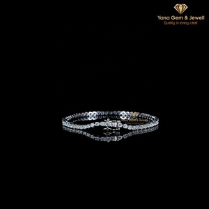 ทองคำแท้ 14k เพชร CVD ผลิตในห้องปฏิบัติการ น้ำหนักรวม 5.50 กะรัต สร้อยข้อมือเทนนิสทรงกลมคุณภาพพรีเมียมสำหรับทุกเพศ เหมาะสำหรับสวมใส่ทุกวัน สี D-E-F ความสะอาดระดับ VVS-VS - Product Image 2