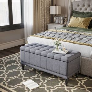 Contemporary Modern Storage <b>Bench</b> Velvet Foot Stool for Entry Kitchen Hotel and Bedroom MDF and <b>Wooden</b> Living Room Furniture - Product Image 6