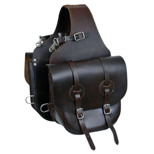 Bolsa de Cuero Marrón Oscuro para Silla de Montar de Estilo Western con Doble Correa, Hecha a Mano con Cuero Genuino de Primera Calidad para Equitación y Senderismo - Product Image 1
