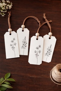 Etiquetas de Papel Hechas a Mano con Cordel para Empaque, Etiquetas Rectangulares para Regalos con Cordel, Impresas Personalizadas con Logotipo - Product Image 1