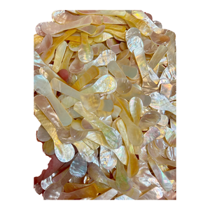 Cuillère en nacre de coquillage naturel du Vietnam, artisanale, pour la présentation de desserts, le service du café, la décoration de table et la vente au détail - Product Image 1