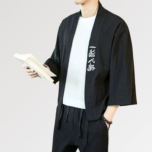 Veste Kimono Homme Printemps Personnalisable avec Logo de Votre Marque, Style Japonais 'Kanji', Décontractée, Streetwear, en Twill Respirant - Product Image 1