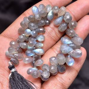 ลูกปัดลาบราโดไรต์ AAA ขนาด 6x9 มม.-8x12 มม. ทรงหยดน้ำเหลี่ยมเพชรพลอย แบบเจียระไน  ประกายไฟสีน้ำเงินธรรมชาติ  ทรงกล่อง  สำหรับทำเครื่องประดับ - Product Image 1