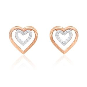Pendientes de diseñador de oro rosa con diamantes naturales de primera calidad para mujer, tamaño regular, joyería fina de primera calidad, ligeros, a la moda, calidad de exportación - Product Image 1