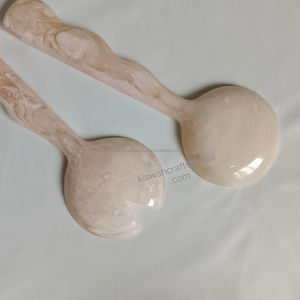 Cuchara de cena de mango largo con diseño de mármol acrílico simple y elegante para ensalada, herramienta de cocina para fiesta y boda, herramientas de resina - Product Image 1