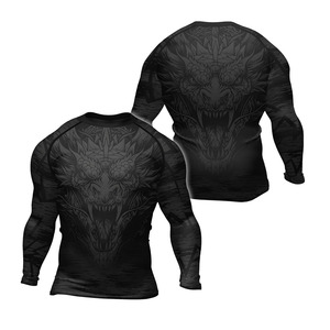 Ventes en gros de chemises de compression imprimées anti-UV à manches longues, personnalisées par sublimation, pour MMA, BJJ et surf - Product Image 6