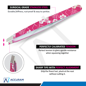 Durable Pink Stainless Steel Eyebrow Tweezers Smooth Slanted Tip Precision <b>Hair</b> <b>Removal</b> Beauty <b>Tool</b> - Product Image 1