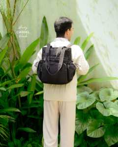 Premium Square Canvas Totepack with Convertible Tote <b>Backpack</b> Style Laptop Sleeve & Functional Pockets - Product Image 3