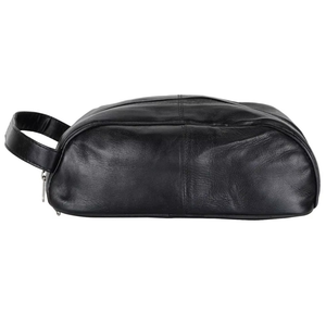 Minimalist Polyester Travel Shave Kit Bag with Zipper Closure Letter Pattern Large Capacity Black Rectangular Design - Product Image 3