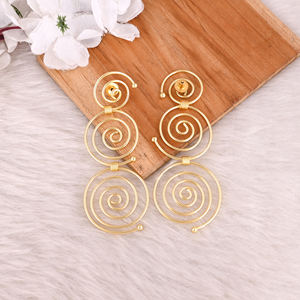 Fashionable Gold Plated Earring Women Brass Gold Plated Stud Earring High Quality Brass Gold Plated Plain Stud Earrings Jewelry - Product Image 4