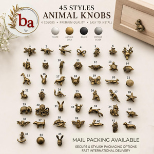 Tiradores de latón con diseño de animales para gabinetes, 45 estilos, manijas vintage para muebles, cómodas, cajones y puertas - Product Image 1