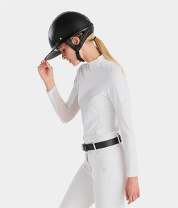 Chemise d'équitation professionnelle pour femmes, manches courtes, légère, respirante, haut de sport équestre, chemise avec logo personnalisé - Product Image 1