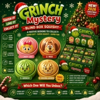 Jouet anti-stress en silicone souple Grinch - Boîte surprise avec logo personnalisé pour les plus de 14 ans, unisexe