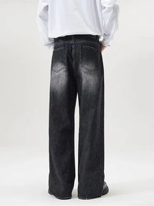 กางเกงยีนส์ทรงตรงผ้าเดนิมดิบ 100% คอตตอน ตกแต่งกระดุม สำหรับผู้ชาย ใส่ได้ทั้งฤดูร้อนและฤดูหนาว น้ำหนักเบา ทรงหลวม - Product Image 6