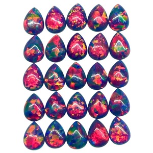 โอปอลออสเตรเลียสีดำธรรมชาติ 4x3 มม. รูปทรงลูกแพร์ โอปอลสังเคราะห์ ราคาขายส่ง สำหรับทำเครื่องประดับ - Product Image 1