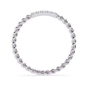 Anillo de Diamantes Trenzados en Oro Blanco, Corte Ovalado, Banda de Eternidad, Joyería de Boda - Product Image 4