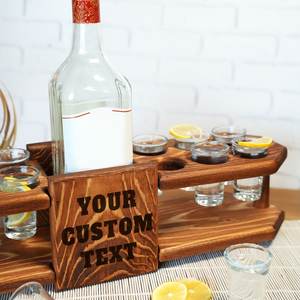 Caddie de service en bois fait main pour bière et vin avec porte-verres, présentoir portable pour bière artisanale, idéal pour les pique-niques - Product Image 2