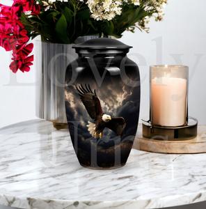 Urna funeraria Eagle para guardar cenizas humanas, urna conmemorativa clásica, recuerdo decorativo, tributo, memoria. - Product Image 5