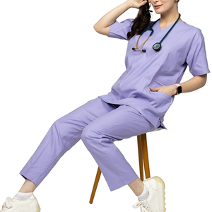 Stylish New Fashion Breathable Lightweight Top Quality Women's Nursing <b>Scrub</b> <b>Sets</b> Polyester/Rayon Knitted Nursing <b>Scrubs</b> <b>Sets</b> - Product Image 3