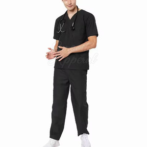 Conjunto de Uniforme Médico Cómodo y Ligero para Hombres, Traje Quirúrgico para Médicos y Enfermeras, Duradero, Transpirable, Tejido de Punto 100% Algodón - Product Image 3