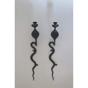 Vintage Iron <b>Metal</b> Wall Mounted <b>Candle</b> <b>Holder</b> <b>Black</b> Finished Perfect For Home Event Bedroom Holiday Lighting Decoration - Product Image 2