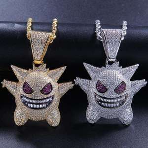 Collar de Lujo con Colgante de Moissanita en Plata Real Chapada en Oro de 18K, Personalizado, Estilo Iced Out, Joyería Hip Hop Moderna para Hombre - Product Image 4
