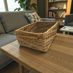 Utility Eco Friendly Bamboo Style Rattan <b>Basket</b> For Fruit Vegetable And <b>Bread</b> Storage Handmade Natural Rattan <b>Basket</b> For Kitchen - Product Image 3