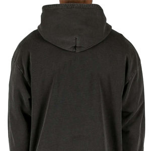 Sweat à capuche surdimensionné en molleton de coton pour homme, col rond, épaules tombantes, logo brodé, tissu français, idéal pour l'hiver, avec option OEM - Product Image 2