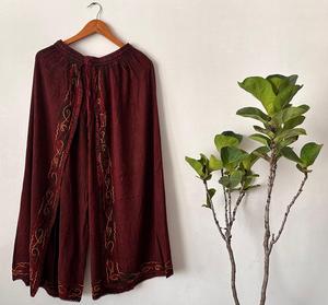 Elegante Conjunto de pijama de algodón 100% para mujer, pantalones Palazzo de crepé de rayón transpirables informales, ropa de dormir de tejido suave para uso doméstico para el verano - Product Image 3