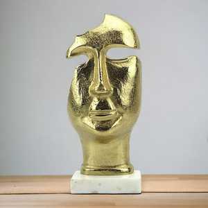 Jaffs Exports JE2127 33.5cm H X 12cm W X 15cm L Abstract Gold Plated Handmade Face Sculpture Contemporary Art Figurine Tabletop - Product Image 2