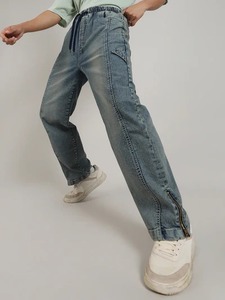 Jean en denim pour homme de qualité supérieure, tissage écologique, style artisanal, coupe décontractée à jambe large, collection printemps - Product Image 1