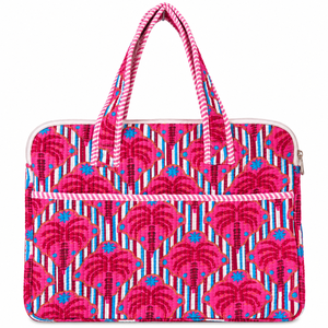 Handmade Quilted Laptop <b>Bag</b> Cotton Kantha Style Padded <b>Computer</b> Tote <b>Bag</b> with Zipper Closure Colorful Printed Textile Travel <b>Bag</b> - Product Image 1