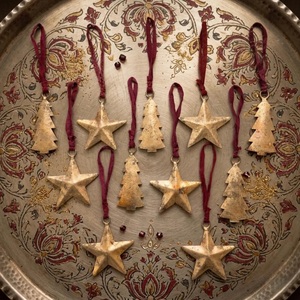Handmade Iron Modern Eco-Friendly <b>Hanging</b> <b>Star</b> Ornaments with Full Color Painting Customized Color Christmas Decor Set - Product Image 6