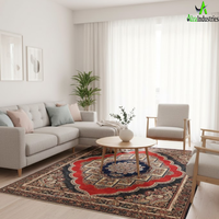 Premium Quality Living Room Carpet Rug | Traditional Ethnic Pattern Design | Elegant Floor Decor for Indian Homes Interior Decor