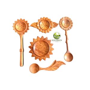 High Quality Handcrafted Wooden Spoon Set Custom Shape Natural Wood Spoons OEM ODM Tableware Supplier China - Product Image 5
