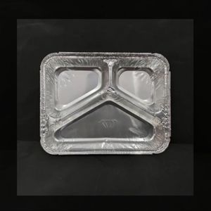ภาชนะอลูมิเนียมฟอยล์ 3 ช่อง คุณภาพส่งออก สำหรับอาหารพร้อมทานและควบคุมปริมาณอาหาร ราคาขายส่ง - Product Image 5