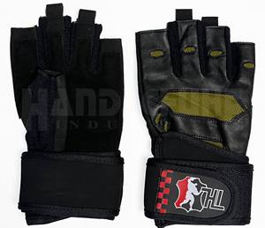 Gants d'entraînement demi-doigts en PU avec sangle de poignet réglable et fermeture à boucle, légers, respirants, unisexes pour la gym - Product Image 3