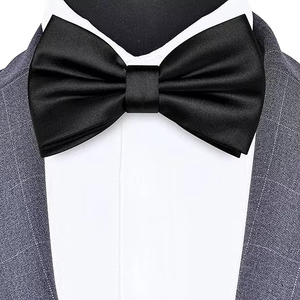Noeuds papillon en polyester doux de couleur personnalisée pour mariage ou tenue décontractée, accessoire père-fils pour hommes et garçons - Product Image 4