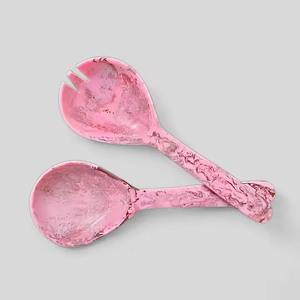 Cuillère et fourchette à salade en résine pour événements, ensemble de service de table en résine - Product Image 4