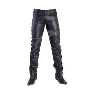 Mens Customized Casual <b>Trousers</b> Leather Metallic Shiny Gold Silver <b>Golf</b> Straight Nightclub Cosplay <b>Trouser</b> - Product Image 6
