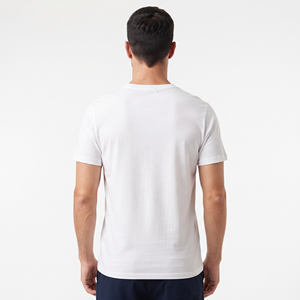 T-shirt en coton à col en V pour homme avec logo personnalisé, coupe classique, respirant, manches courtes, vêtement décontracté uni - Product Image 5