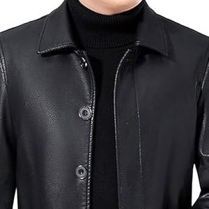 Long Leather Coat Fashionable Slim Fit Coat Whole Sale Rate Leather Coat <b>Men</b> Made in Best Material Leather Coat - Product Image 1
