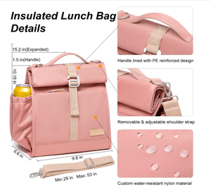 Insulated Lunch Bags with Adjustable Shoulder Strap,Women Men's Lunch Tote for Work,Adult and Teen Lunch Box for Picnic School - Product Image 5