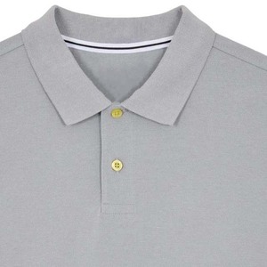Polo homme gris à manches courtes, couleur unie, coupe classique, tissu tissé, boutons, entièrement personnalisable - Product Image 4