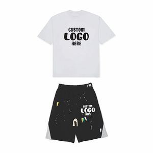 เสื้อยืดคอตตอน 100% แบบสั่งทำสำหรับผู้ชาย น้ำหนัก 280 กรัม ทรงโอเวอร์ไซส์ พร้อมกางเกงขาสั้นทรงบ็อกซ์ <span class=keywords><strong>DEPT</strong></span> ผ้าหนา เย็บตะเข็บกลับด้าน ชุดเสื้อยืดและกางเกงขาสั้นสีพื้น - Product Image 5